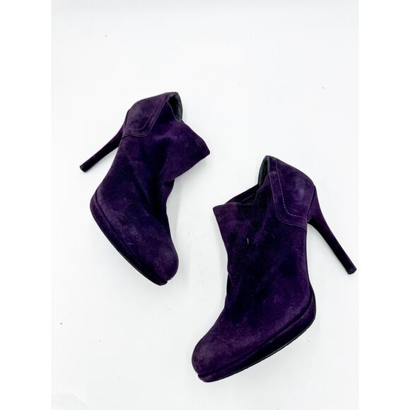 Stuart Weitzman Size 8 Purple Suede Stiletto Booties - Picture 5 of 7